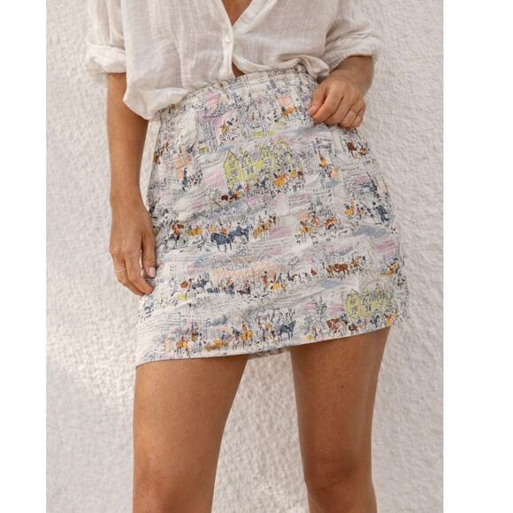 Zapa Dresses & Skirts - Zapa Paris 100% Silk Equestrian Toile Skirt French Luxury Resort Piece Small
